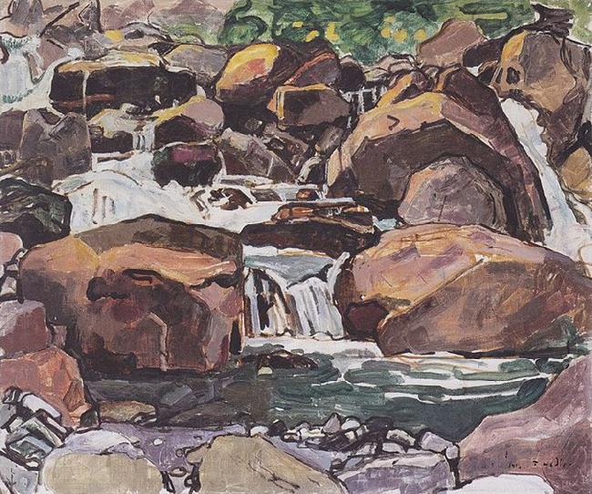 Ferdinand Hodler Bergbach bei Champery oil painting image